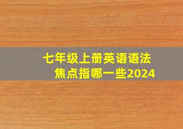 七年级上册英语语法焦点指哪一些2024