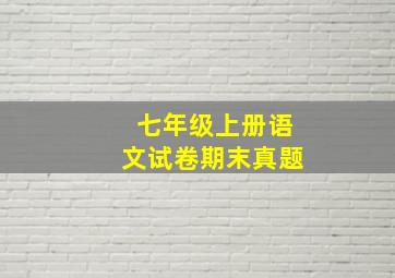 七年级上册语文试卷期末真题