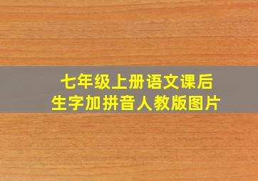 七年级上册语文课后生字加拼音人教版图片