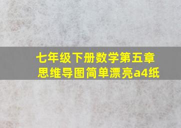 七年级下册数学第五章思维导图简单漂亮a4纸