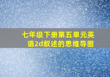 七年级下册第五单元英语2d叙述的思维导图