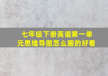 七年级下册英语第一单元思维导图怎么画的好看