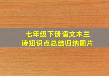 七年级下册语文木兰诗知识点总结归纳图片