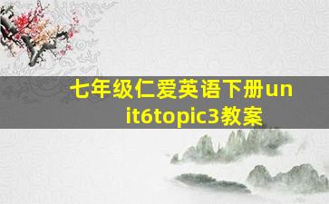 七年级仁爱英语下册unit6topic3教案