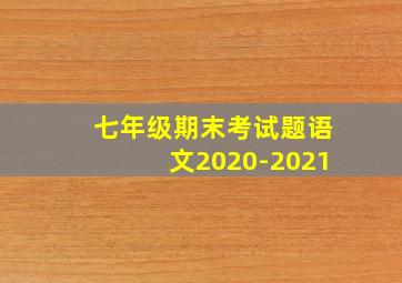 七年级期末考试题语文2020-2021