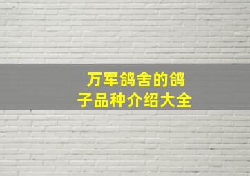 万军鸽舍的鸽子品种介绍大全