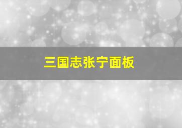 三国志张宁面板