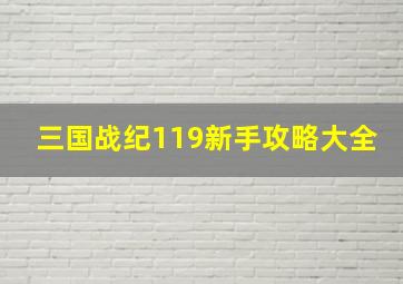 三国战纪119新手攻略大全