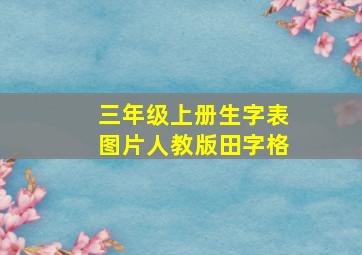 三年级上册生字表图片人教版田字格