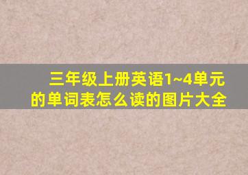 三年级上册英语1~4单元的单词表怎么读的图片大全