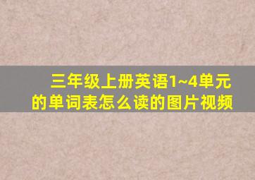 三年级上册英语1~4单元的单词表怎么读的图片视频