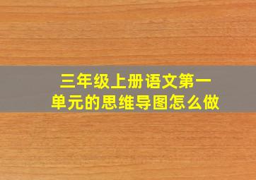 三年级上册语文第一单元的思维导图怎么做