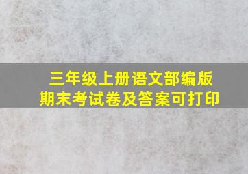 三年级上册语文部编版期末考试卷及答案可打印