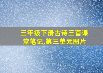 三年级下册古诗三首课堂笔记,第三单元图片