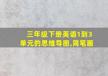 三年级下册英语1到3单元的思维导图,简笔画