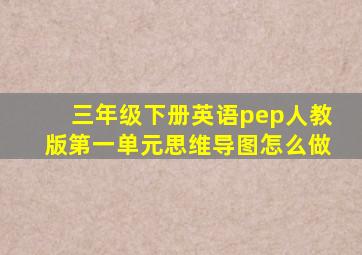 三年级下册英语pep人教版第一单元思维导图怎么做