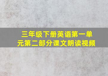 三年级下册英语第一单元第二部分课文朗读视频