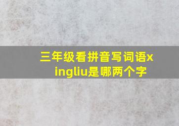 三年级看拼音写词语xingliu是哪两个字