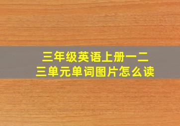 三年级英语上册一二三单元单词图片怎么读