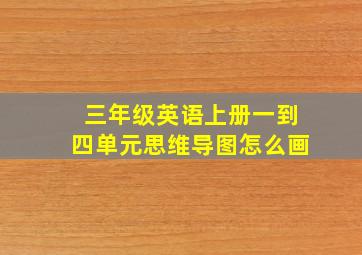 三年级英语上册一到四单元思维导图怎么画