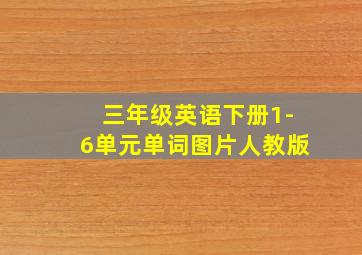 三年级英语下册1-6单元单词图片人教版