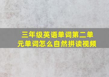 三年级英语单词第二单元单词怎么自然拼读视频