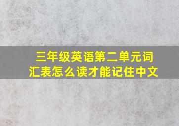 三年级英语第二单元词汇表怎么读才能记住中文