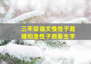 三年级语文慢性子裁缝和急性子顾客生字