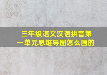 三年级语文汉语拼音第一单元思维导图怎么画的