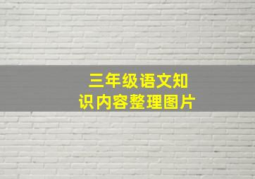 三年级语文知识内容整理图片