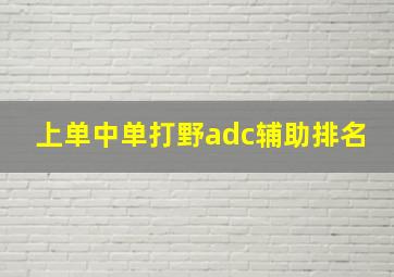 上单中单打野adc辅助排名