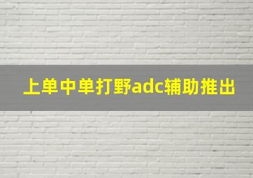 上单中单打野adc辅助推出