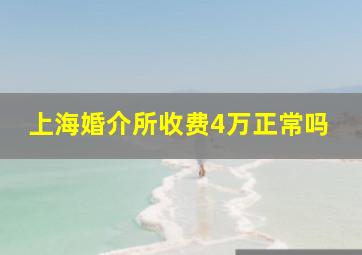 上海婚介所收费4万正常吗