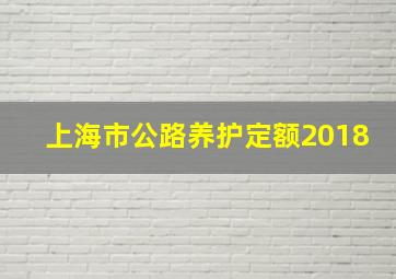 上海市公路养护定额2018