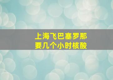 上海飞巴塞罗那要几个小时核酸