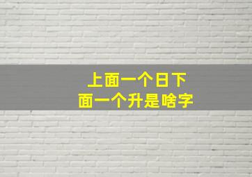 上面一个日下面一个升是啥字