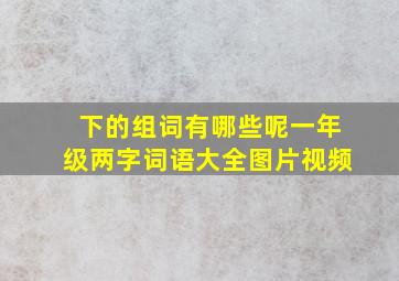 下的组词有哪些呢一年级两字词语大全图片视频