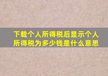 下载个人所得税后显示个人所得税为多少钱是什么意思