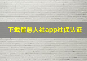 下载智慧人社app社保认证