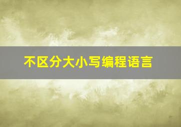 不区分大小写编程语言