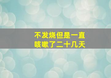 不发烧但是一直咳嗽了二十几天