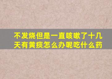 不发烧但是一直咳嗽了十几天有黄痰怎么办呢吃什么药