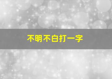 不明不白打一字