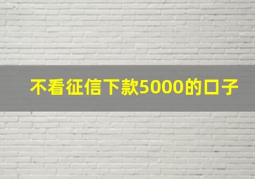 不看征信下款5000的口子