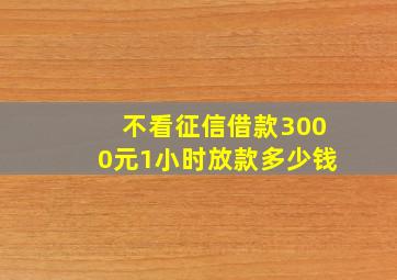 不看征信借款3000元1小时放款多少钱