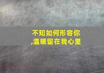 不知如何形容你,温暖留在我心里