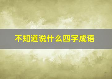 不知道说什么四字成语