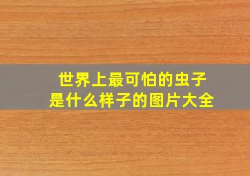 世界上最可怕的虫子是什么样子的图片大全