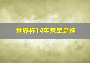 世界杯14年冠军是谁