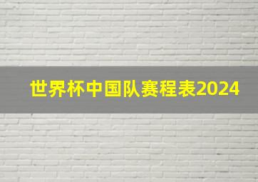 世界杯中国队赛程表2024